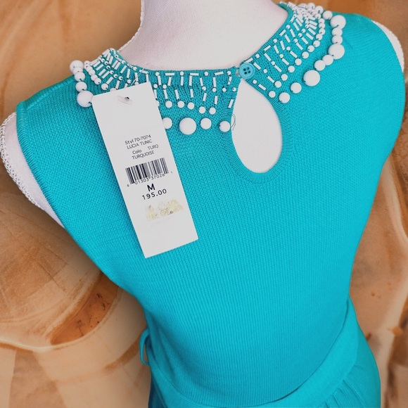 NWT Vintage Nanette Lepore Turquoise ‘Lucia’ Tunic Style Mini Dress Size Medium - Picture 13 of 16